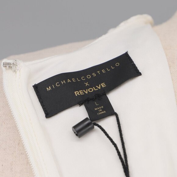NWT MICHAEL COSTELLO x REVOLVE Olita One-Sleeve Mini Dress in White Size L - Picture 10 of 13